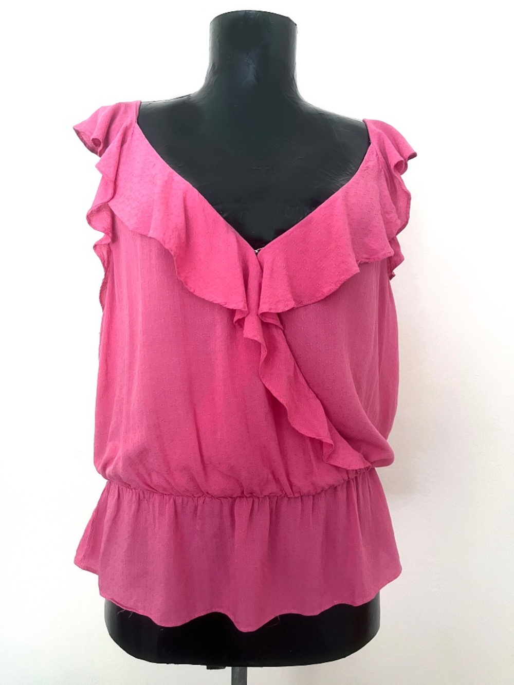 Paige Dusty Bubblegum ruffle blouse